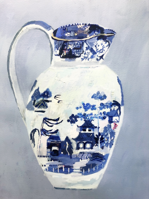 Blue and White Pottery Jug