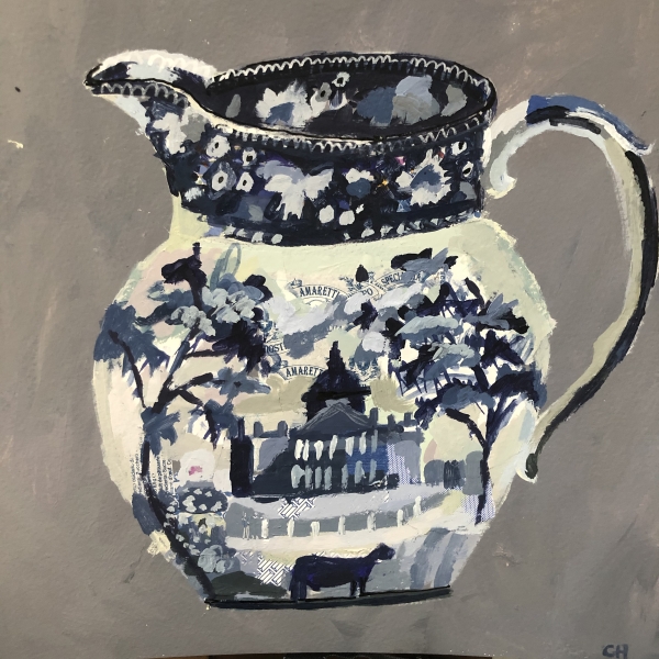 Staffordshire Dark Blue Jug